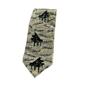 Museum Artifacts Necktie Tie Silk Music Masters Composers Piano Bach Chopin